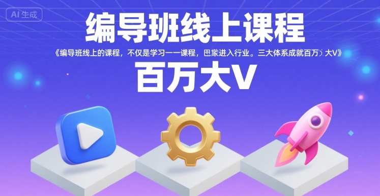编导班线上课程，不仅是学习一门课程，更是进入一个行业，三大体系成就百万大V-福源网创资源站