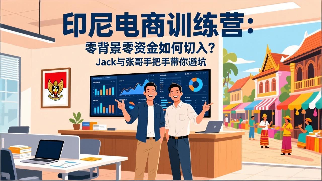 印尼电商训练营：零背景零资金如何切入？Jack与张哥手把手带你避坑-福源网创资源站
