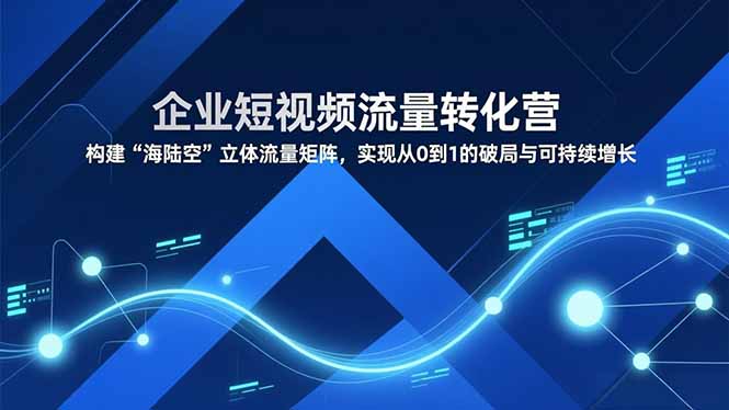 企业短视频流量转化营，构建“海陆空”立体流量矩阵，实现从0到1的破局与可持续增长-福源网创资源站