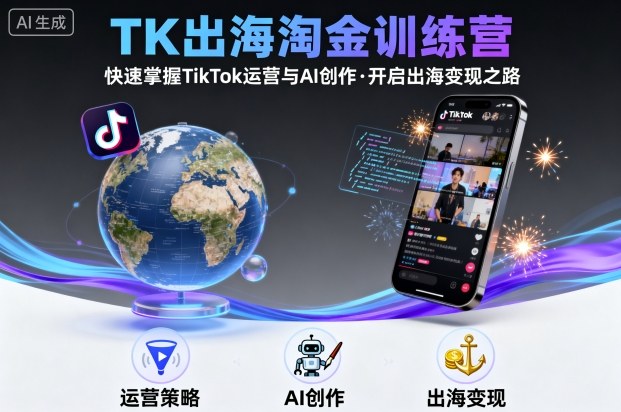 TK出海淘金训练营，助你快速掌握TikTok运营与AI创作，开启出海变现之路-福源网创资源站