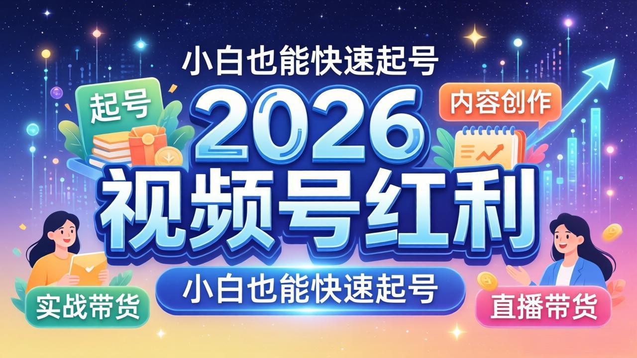 2026视频号红利实战营，大佬亲授起号、内容、直播、IP、投流、私域、矩阵全套落地打法-福源网创资源站