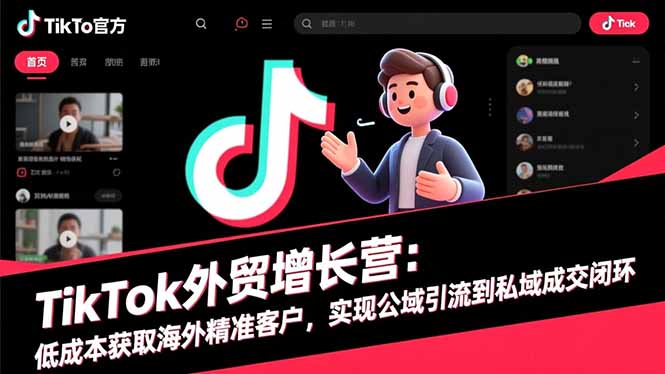 TikTok外贸增长营：低成本获取海外精准客户，实现公域引流到私域成交闭环-福源网创资源站
