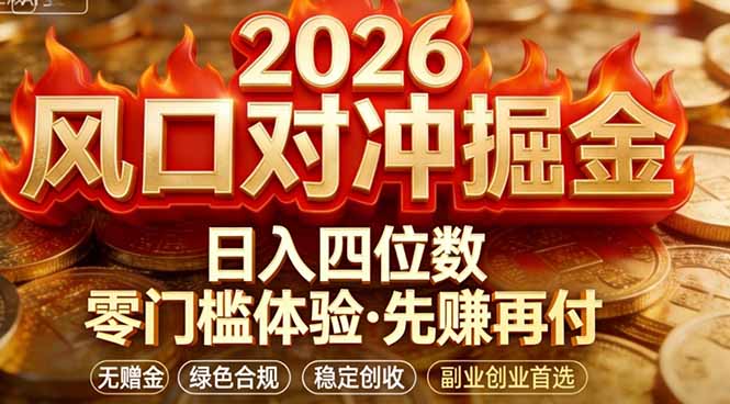 2026美金对冲套利，无赠金对冲策略保驾护航，低门槛易上手实操。单人单日收益2000+-福源网创资源站