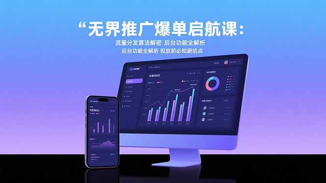 无界推广爆单启航课:流量分发算法解密 后台功能全解析 投放前必知避坑点-福源网创资源站