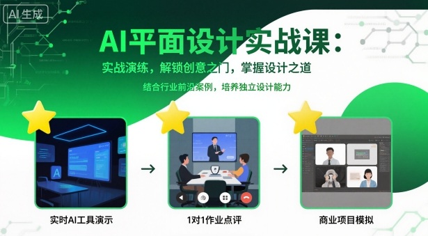 AI平面设计实战课，实战演练，解锁创意之门，掌握设计之道-福源网创资源站