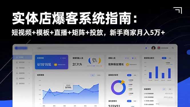实体店爆客系统指南：短视频+模板+直播+矩阵+投放，新手商家月入5万+-福源网创资源站