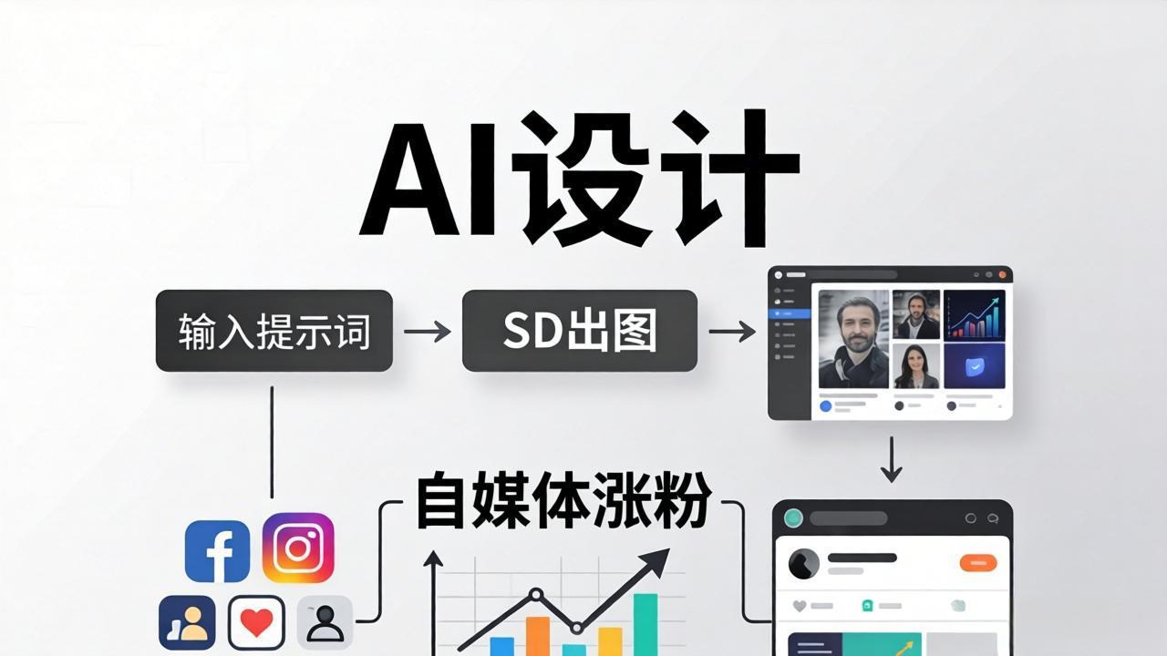 人人都是AI设计师：SD出图+自媒体涨粉一站教学，告别图文素材焦虑，AI设计让你轻松避开内卷-福源网创资源站