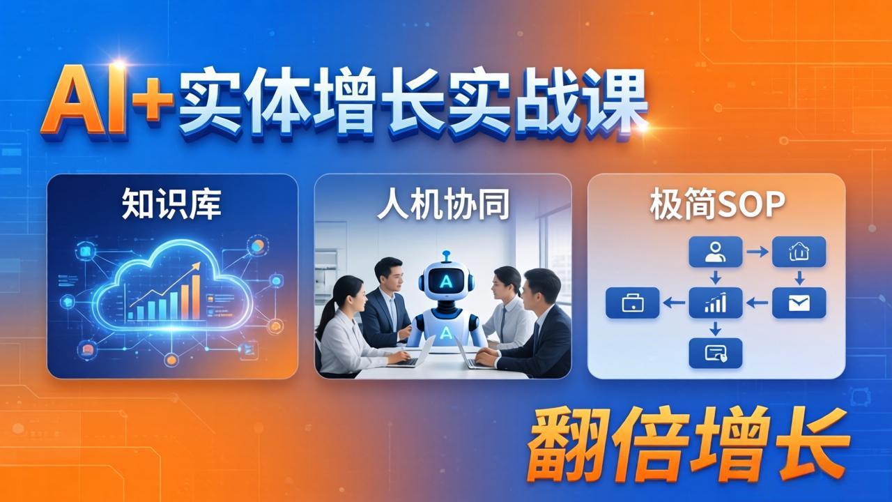 AI+实体增长实战课：知识库+人机协同+极简SOP，助力实体业务翻倍增长-福源网创资源站