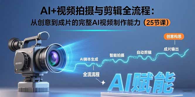 AI+视频拍摄与剪辑全流程：从创意到成片的完整AI视频制作能力(25节课-福源网创资源站
