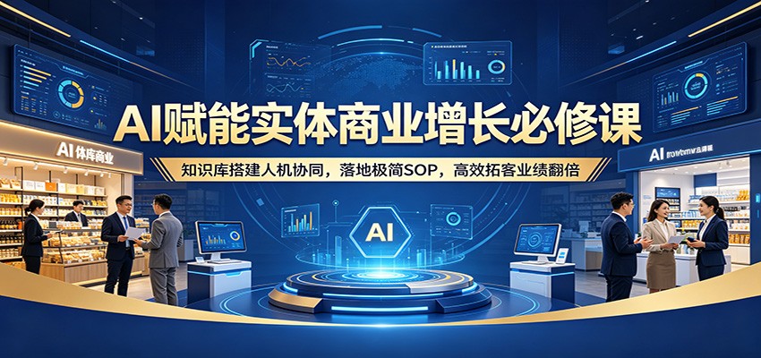 AI赋能实体商业增长必修课：知识库搭建人机协同，落地极简SOP，高效拓客业绩翻倍-福源网创资源站