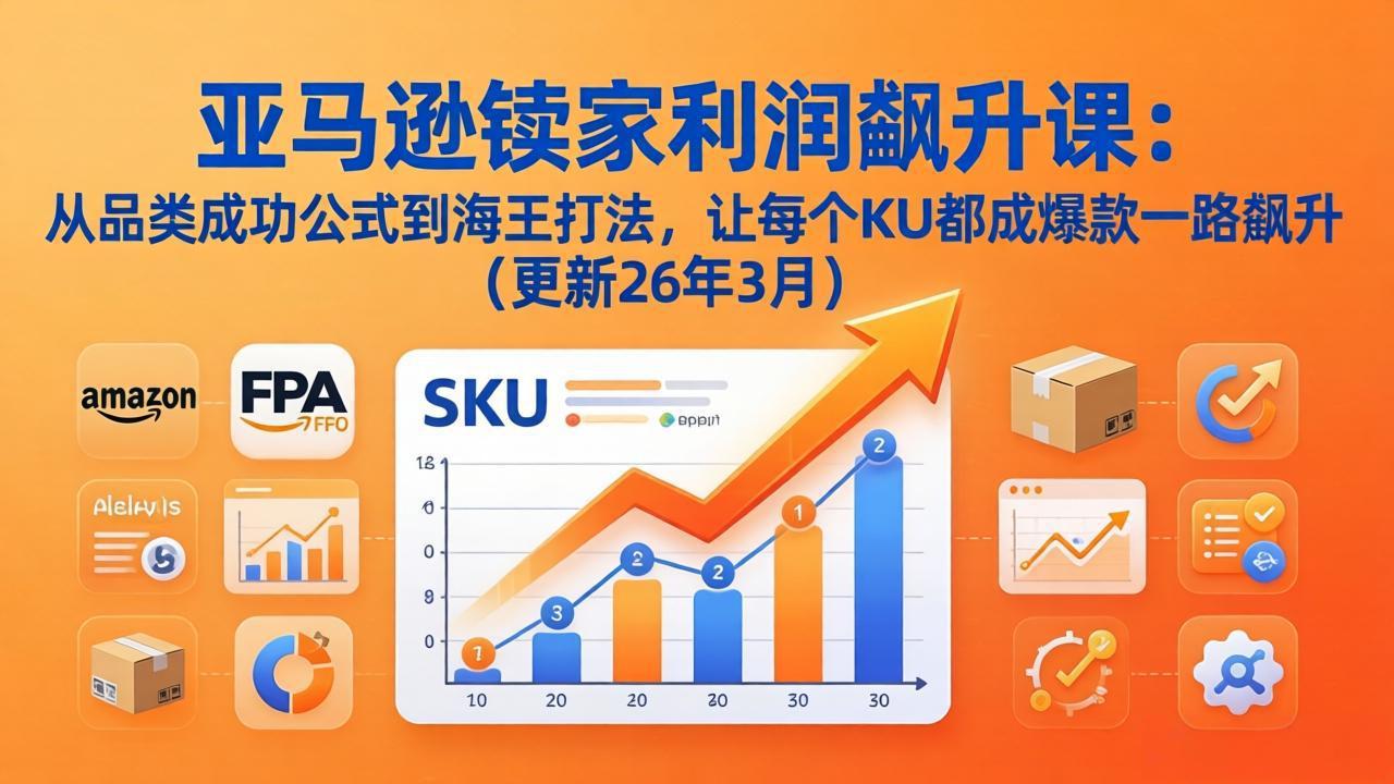 亚马逊卖家利润飙升课：从品类成功公式到海王打法，让每个SKU都成爆款一路飙升(更新26年3月-福源网创资源站