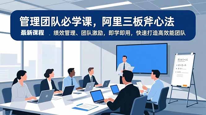 管理团队必学课，阿里三板斧心法、绩效管理、团队激励，即学即用，快速打造高效能团队-福源网创资源站