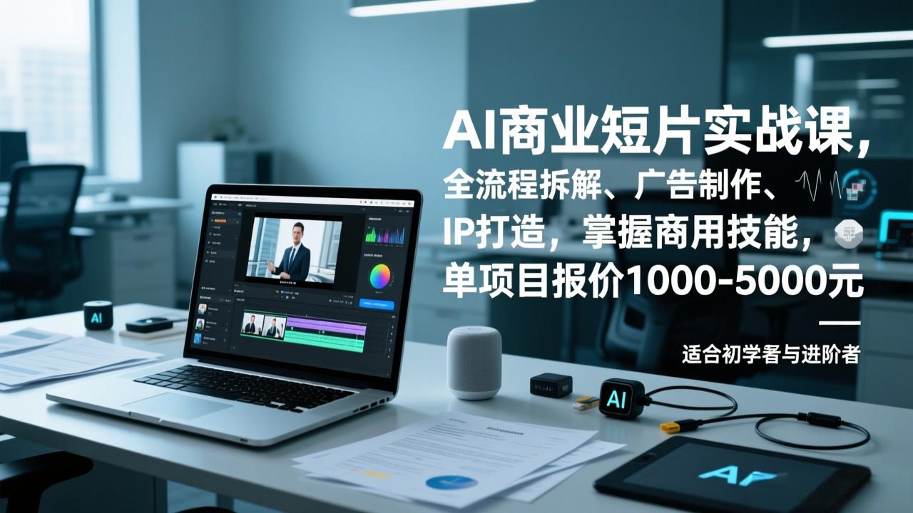 AI商业短片实战课，全流程拆解、广告制作、IP打造，掌握商用技能，单项目报价1000-5000元-福源网创资源站
