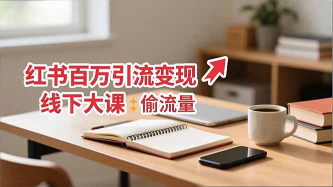 小红书百万引流变现-11月线下大课：分享从0到百万引流路径，手把手教偷流量、拿结果-福源网创资源站