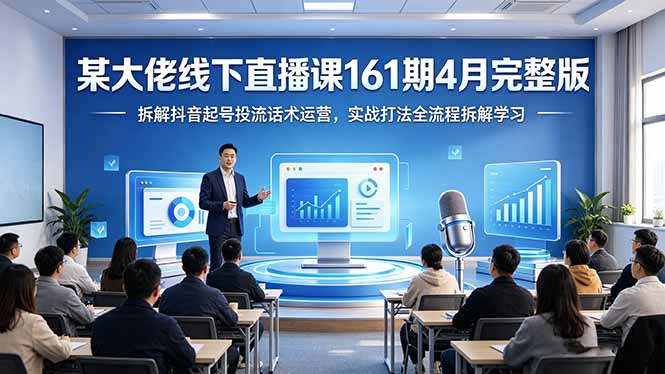 某大佬线下直播课161期4月完整版，拆解抖音起号投流话术运营，实战打法全流程拆解学习-福源网创资源站
